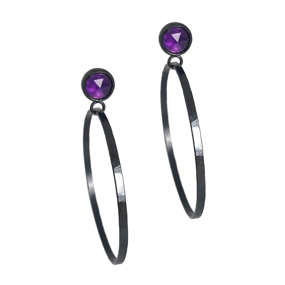 アクセサリー luijewelry / large hoop stone charm Large Hoop Charm Earrings - Brighton
