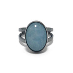 Aquamarine Amulet Ring, handmade by Alex Lozier Jewelry.  "The Green Goddess" collection.