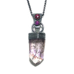 Garnet + Amethyst Crystal Talisman Pendant.  "Enamored Adornments" Collection by Alex Lozier Jewelry.