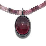 Red Garnet Pendant Necklace with Spinel Beads.  "Enamored Adornments" Collection by Alex Lozier Jewelry.