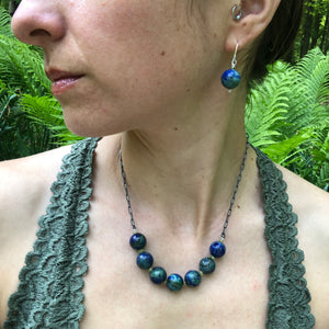 Malachite Azurite Bead Necklace