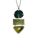 Malachite, Green Kyanite + Prehnite Talisman Pendant, handmade by Alex Lozier Jewelry.