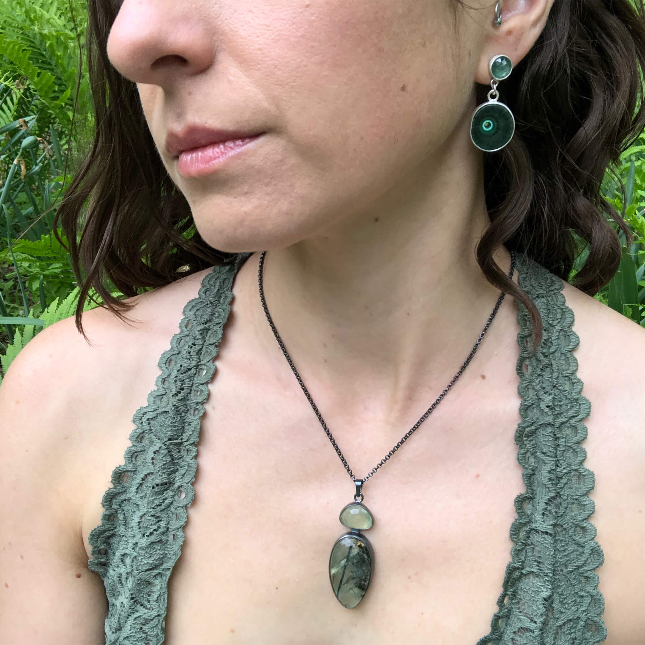 Prehnite + Epidote Talisman Pendant