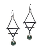 EARTH MAGICK Moss Agate Earrings. Part of the "Elements of Magick" collection by Alex Lozier Jewelry + Salicrow