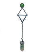 EARTH MAGICK Moss Agate Pendulum Necklace. Part of the "Elements of Magick" collection by Alex Lozier Jewelry + Salicrow