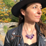 Amethyst Crystal Point Necklace. Handmade by Alex Lozier Jewelry. Season of the Witch collection.