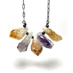 Citrine + Amethyst Point Necklace