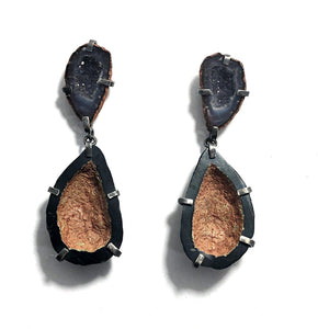Double Druzy Geode Earrings