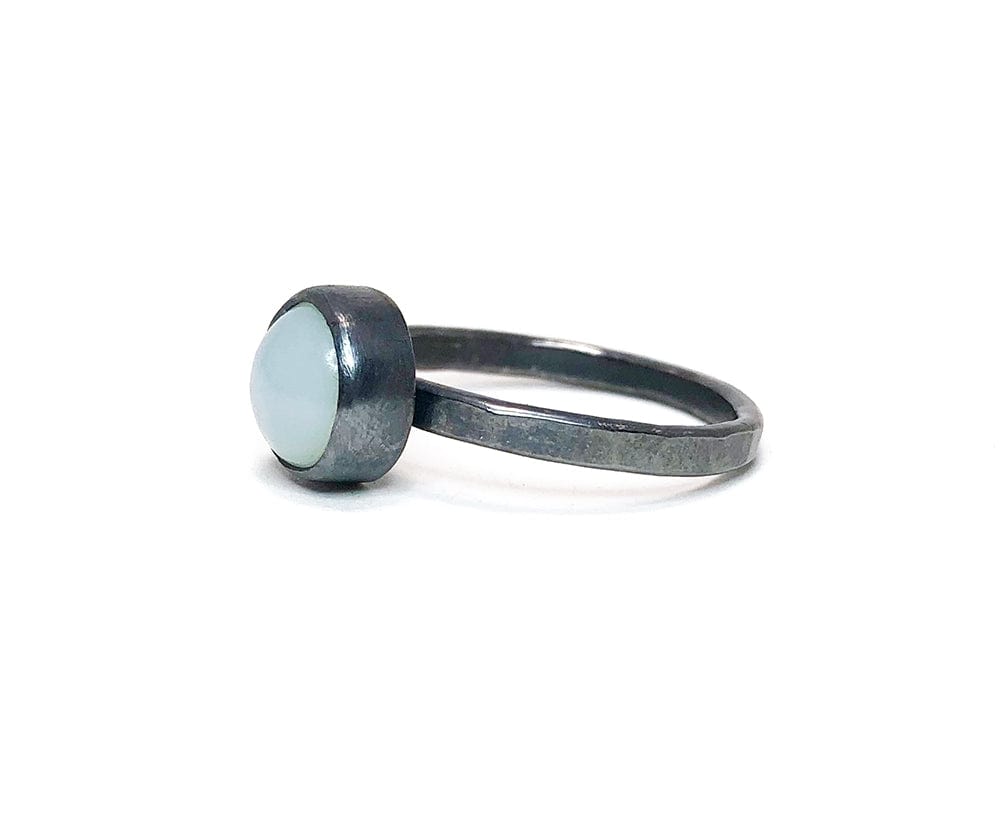 Blue Chalcedony Ring. Handmade by Alex Lozier Jewelry.