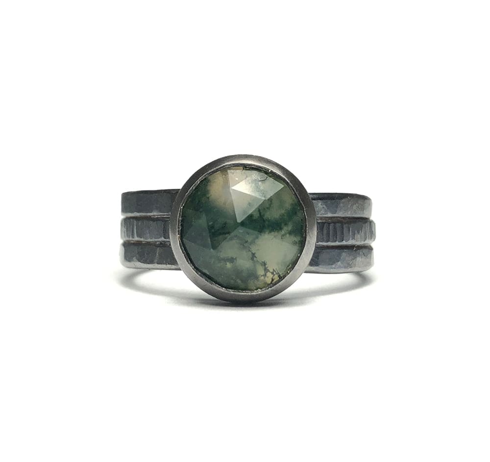 EARTH MAGICK Moss Agate Ring.  Part of the "Elements of Magick" collection by Alex Lozier Jewelry + Salicrow