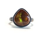 Fire Agate Ring.  Hand Made by Alex Lozier Jewelry.