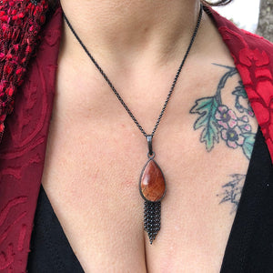 FIRE MAGICK Sunstone Talisman Necklace. Part of the "Elements of Magick"collection by Alex Lozier Jewelry + Salicrow