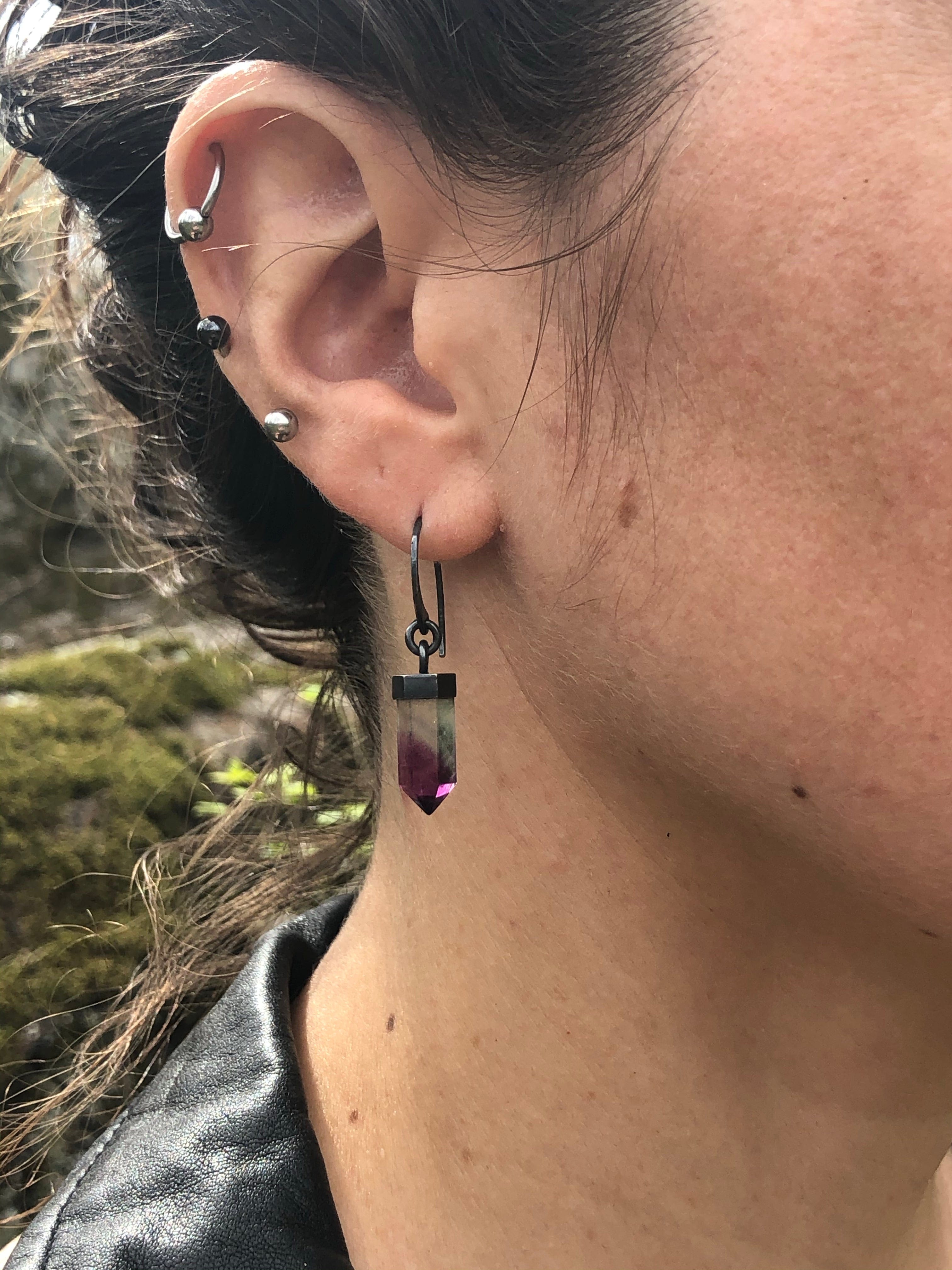 Fluorite Crystal Earrings
