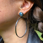 Labradorite Hoop Earrings. Season of the Witch collection by Alex Lozier Jewelry.