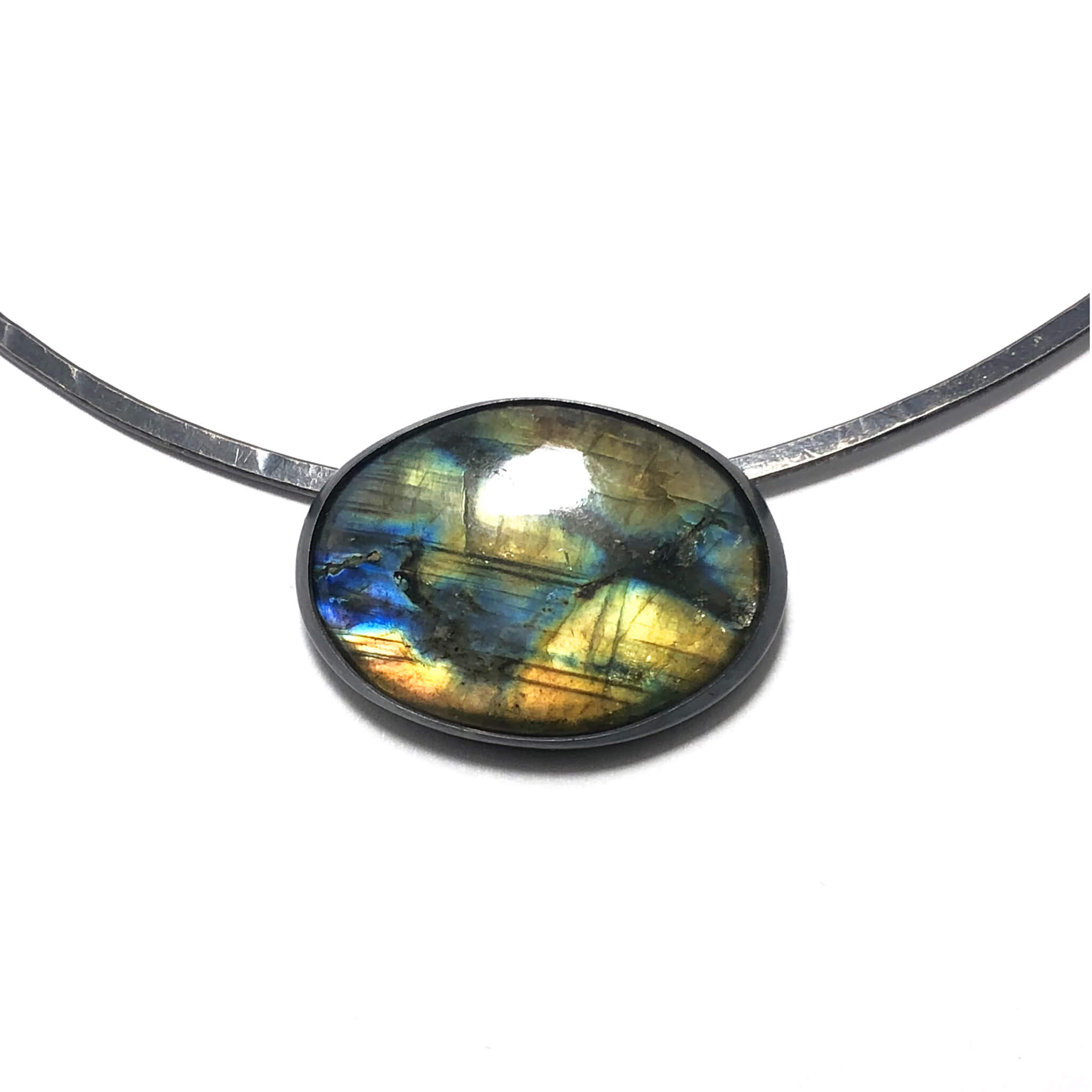 Labradorite Amulet Omega Necklace.  Season of the Witch collection by Alex Lozier Jewelry.