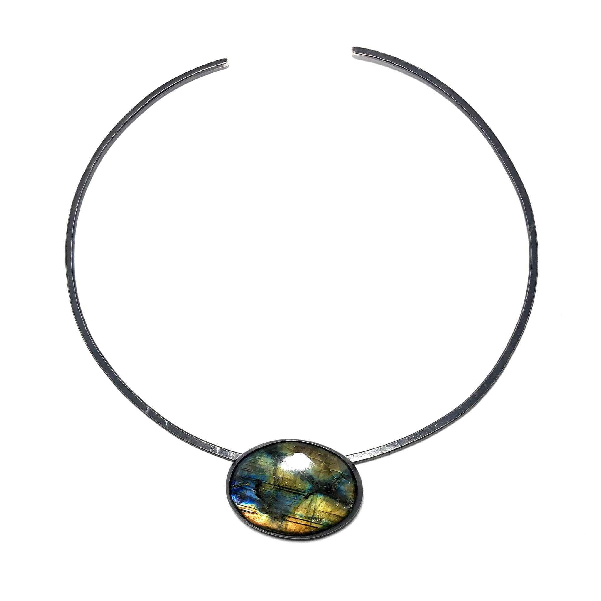 Labradorite Amulet Omega Necklace. Season of the Witch collection by Alex Lozier Jewelry.