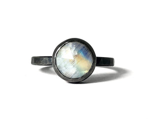 Moonstone Amulet Ring. Handmade by Alex Lozier Jewelry. Season of the Witch collection.