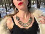 Prehnite + Turquoise Layered Bead Necklace
