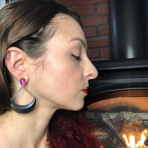 Ruby Moon Goddess Earrings