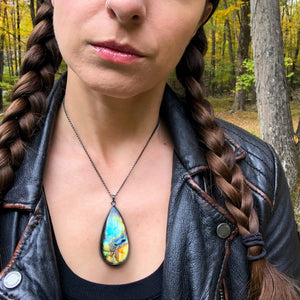 Labradorite Talisman Necklace. Season of the Witch collection by Alex Lozier Jewelry.