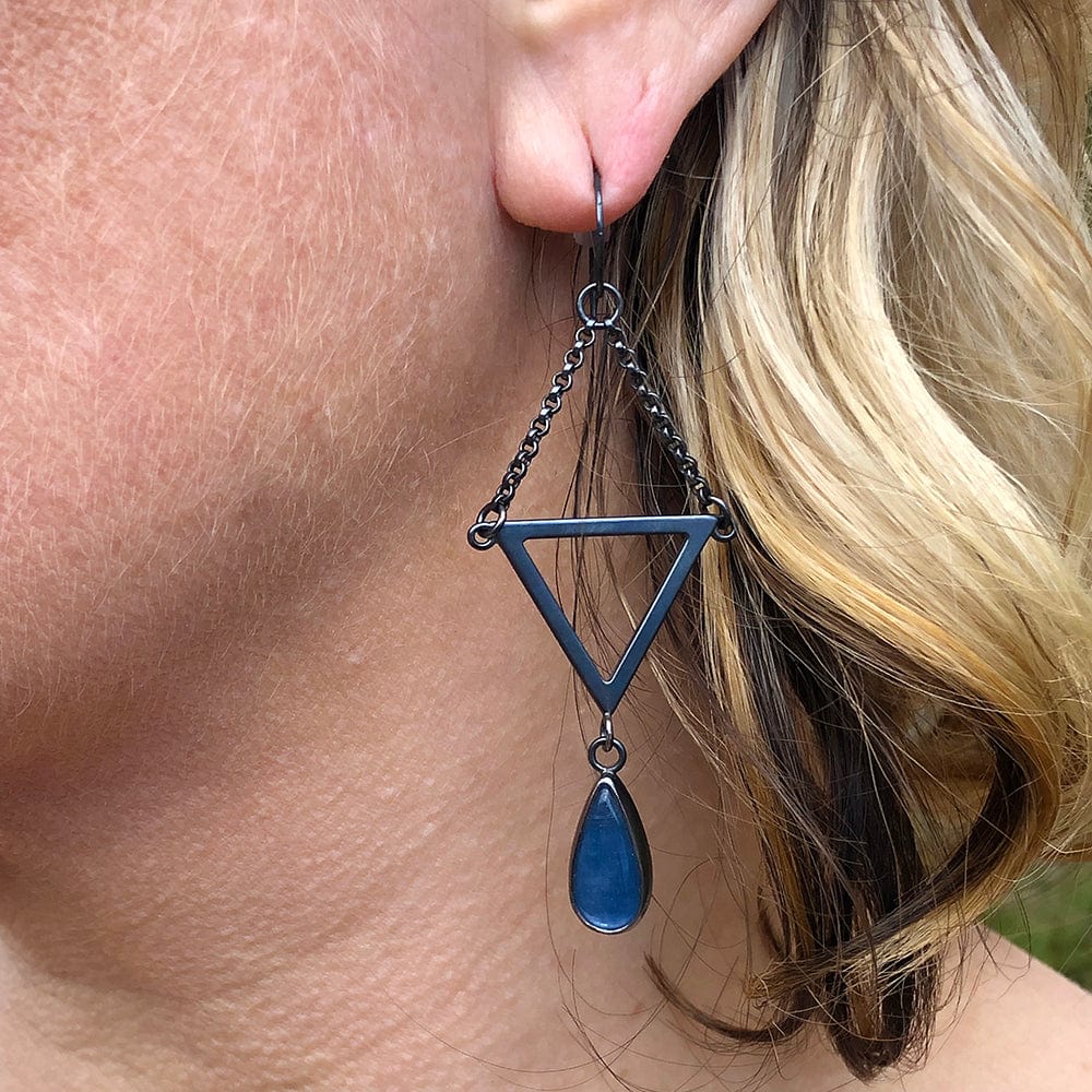 WATER MAGICK Kyanite Earrings. Part of the "Elements of Magick" collection by Alex Lozier Jewelry + Salicrow